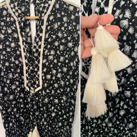 Poupette St. Barth Donna Jumpsuit in Black and White Size M - Picture 6 of 12